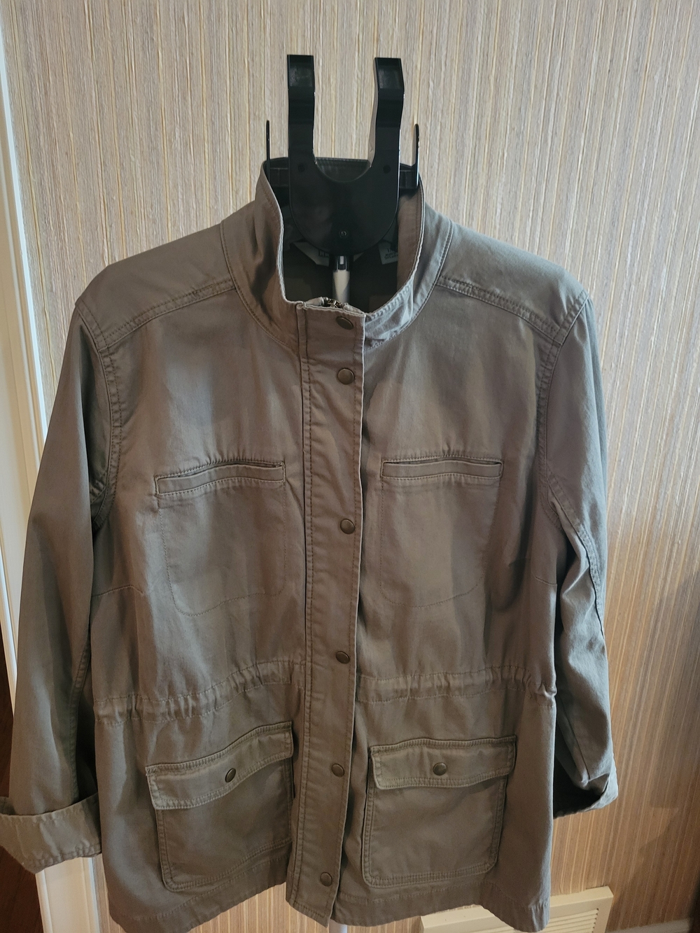 L.L. Bean Olive Utility/ Barn Drawstring Waist Jacket 1x - Picture 3 of 11